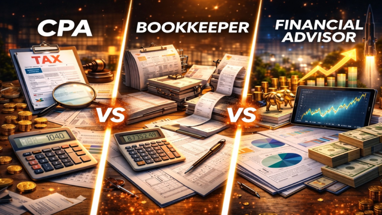 The Role of a CPA vs. Bookkeeper vs. Financial Advisor